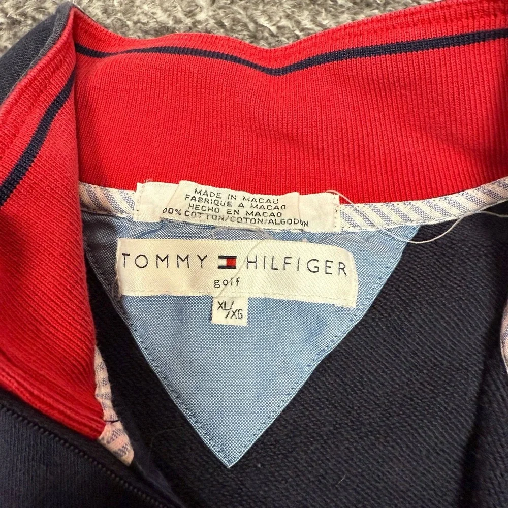 Tommy Hilfiger Golf Mens Quarter Zip Pullover Sweatshirt XL Navy‎ Blue